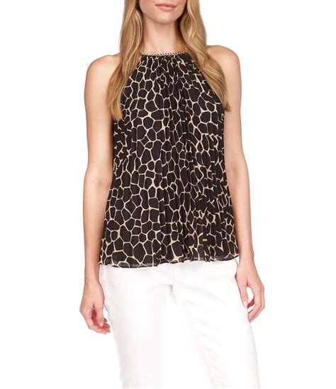 michael michael kors sherlene ruffle detail knit top mens|MICHAEL Michael Kors Animal Print Off The Shoulder Long .